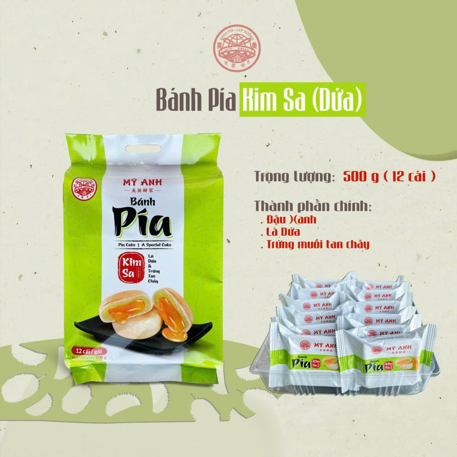 Bánh Pía Kim Sa mini (Dứa) - 500g
