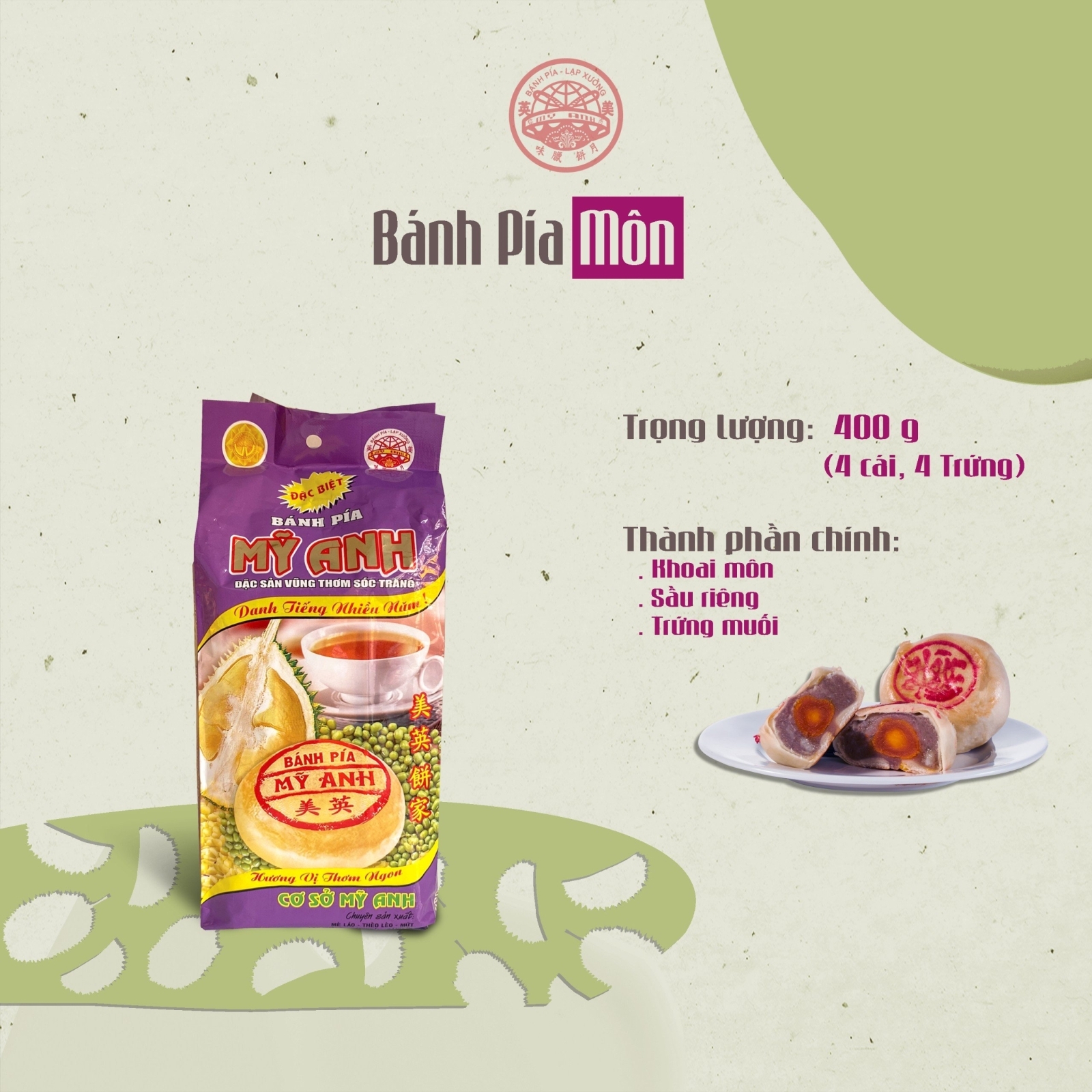Bánh Pía Môn (1 Trứng) - 400g
